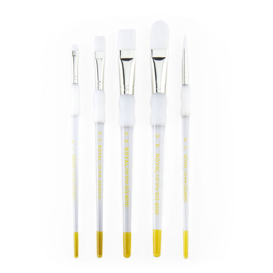SG305 - Soft-Grip™ 5pc White Taklon Variety Brush Set