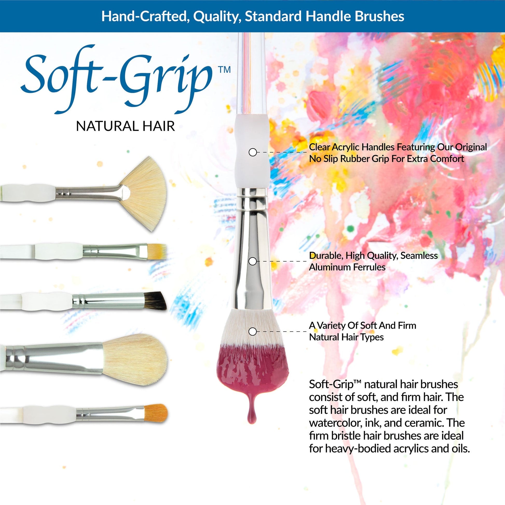 SG306 - Soft-Grip™ 5pc Texture Variety Brush Set infographic 1