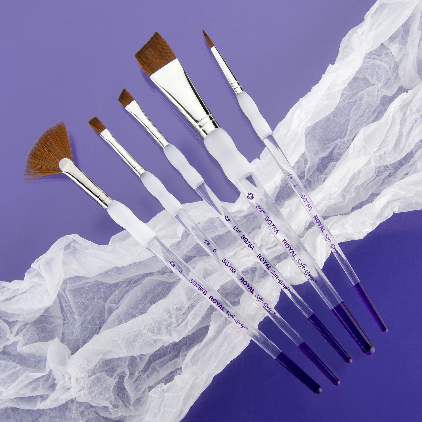 SG310 - Soft-Grip™ 5pc Synthetic Sable Variety Brush Set glam 2