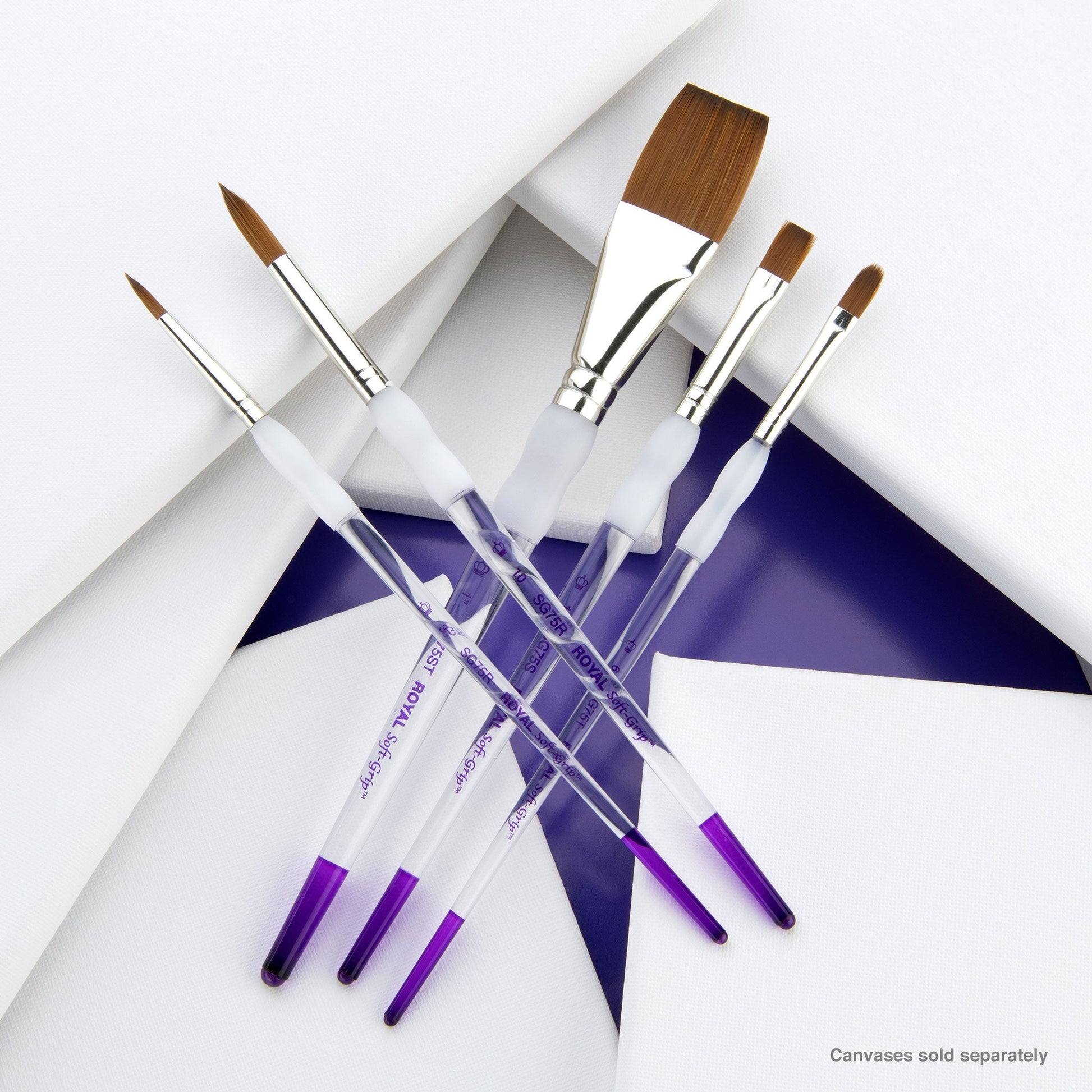 SG311 - Soft-Grip™ 5pc Synthetic Sable Variety Brush Set glam 2