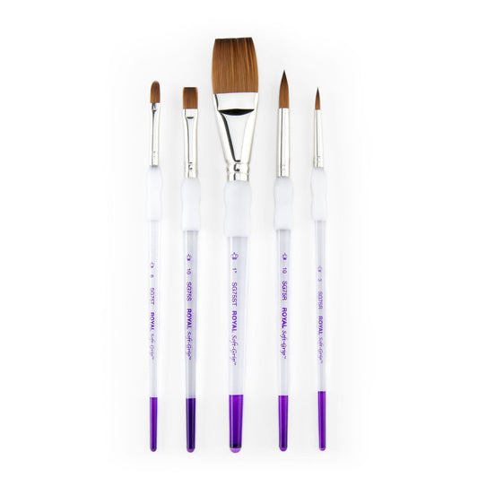 SG311 - Soft-Grip™ 5pc Synthetic Sable Variety Brush Set