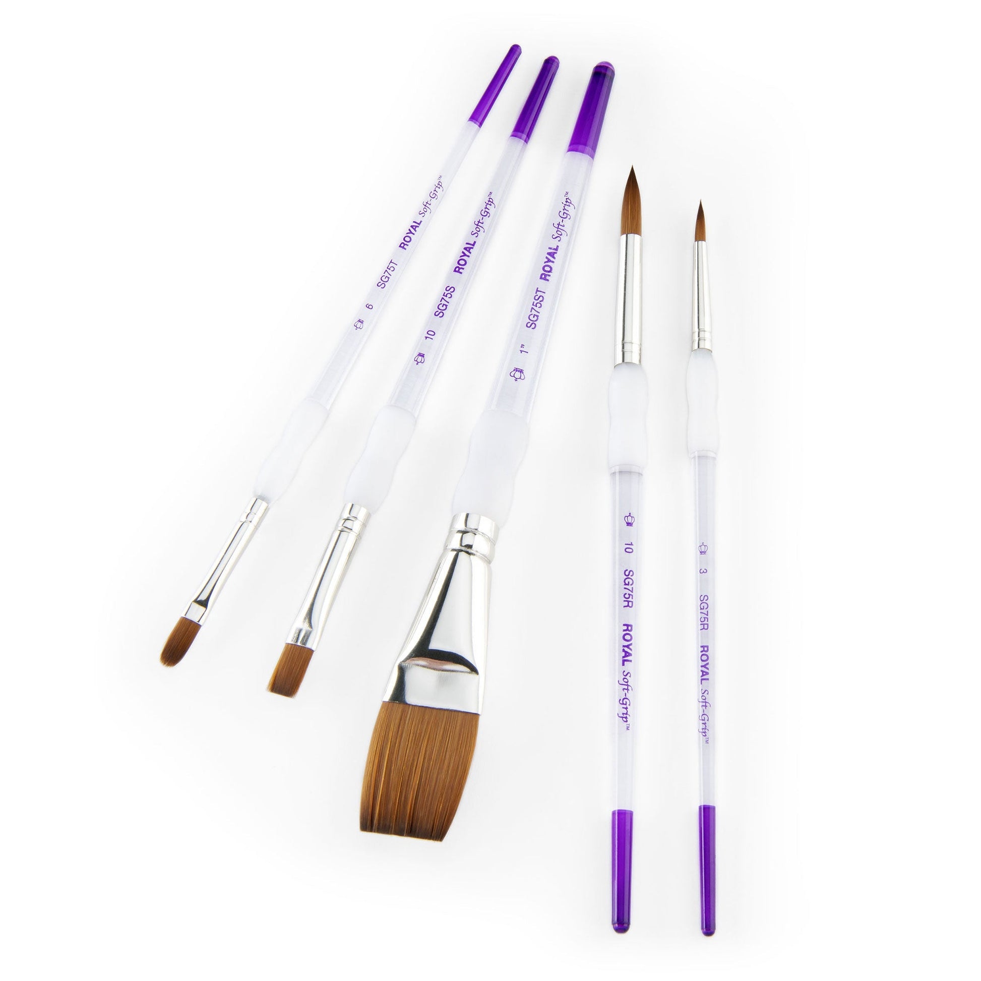 SG311 - Soft-Grip™ 5pc Synthetic Sable Variety Brush Set glam 3
