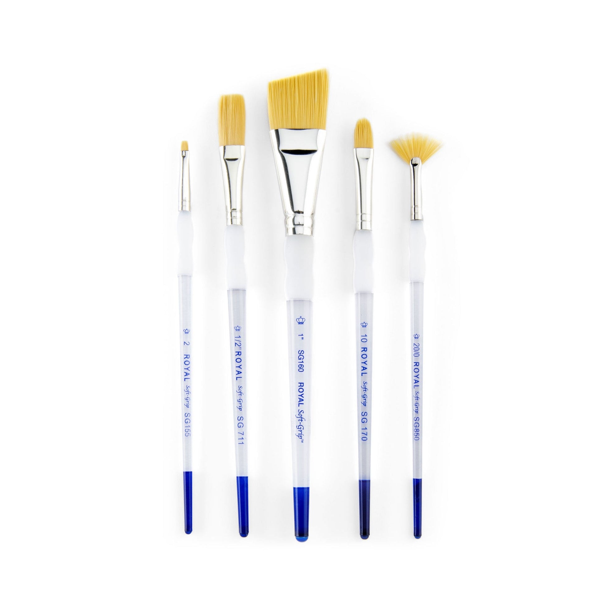 SG314 - Soft-Grip™ 5pc Golden Taklon Variety Brush Set