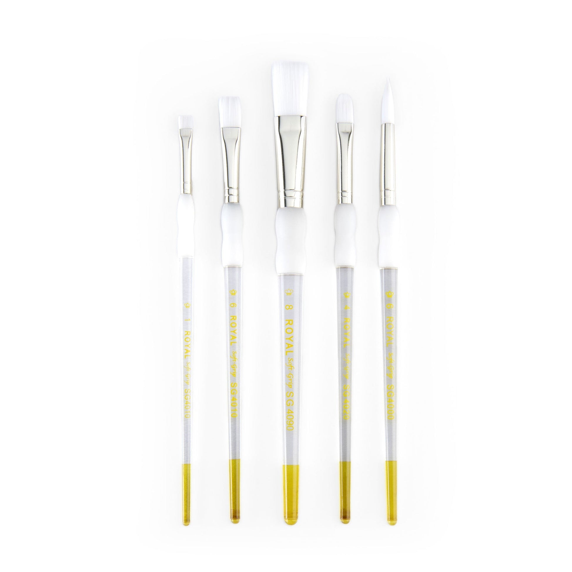 SG315 - Soft-Grip™ 5pc White Taklon Variety Brush Set