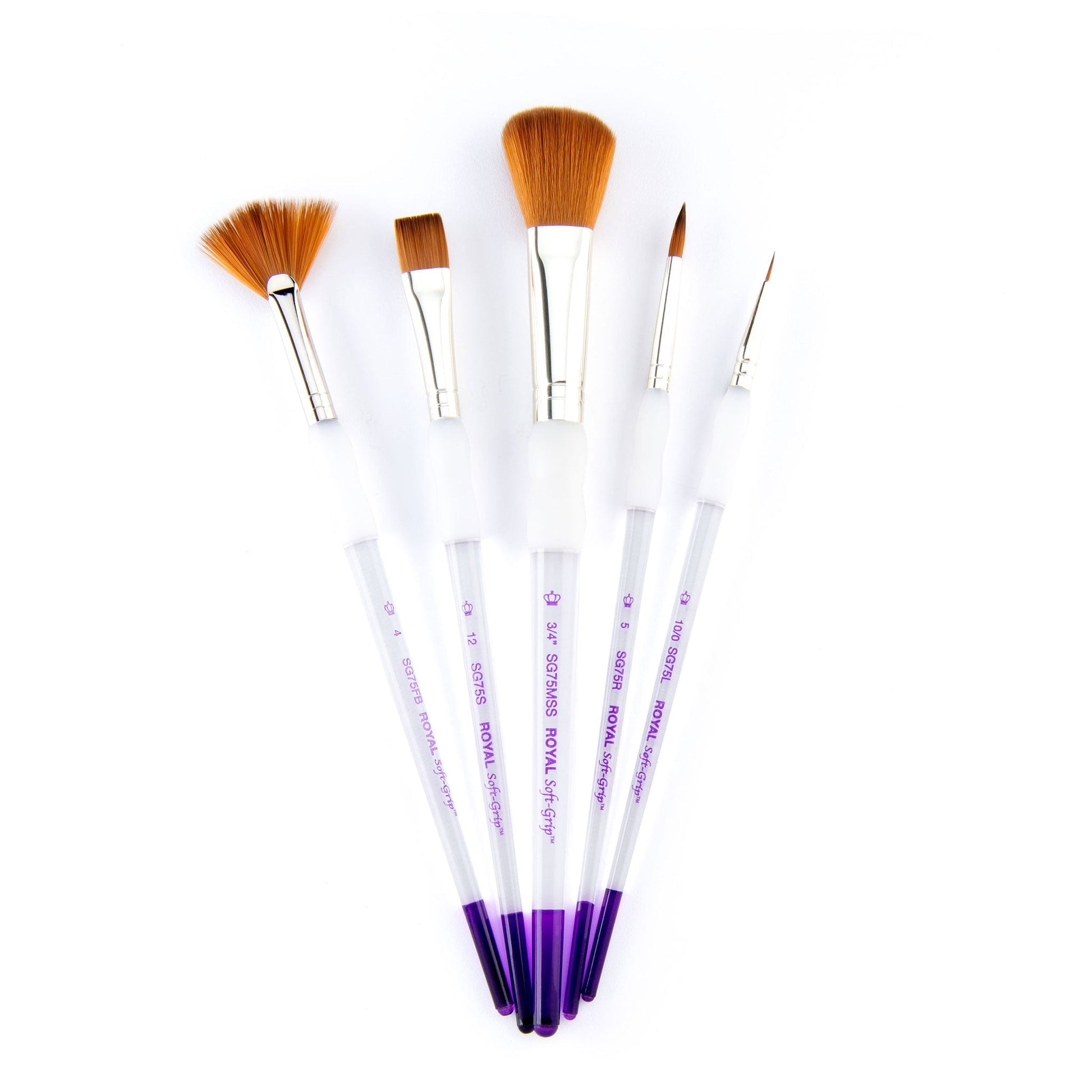 SG316 - Soft-Grip™ 5pc Synthetic Sable Variety Brush Set glam 3