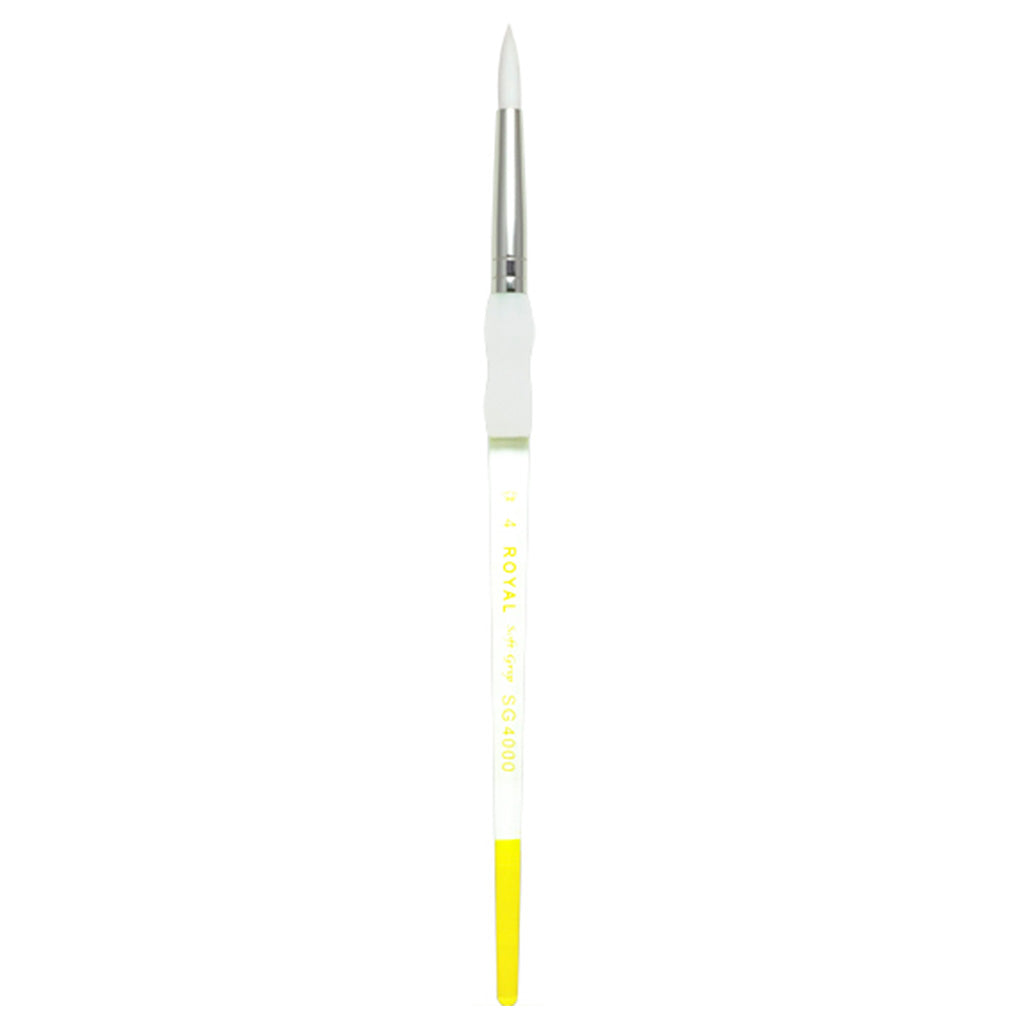 SG4000-4 - Soft-Grip™ White Taklon Round Brush - 4