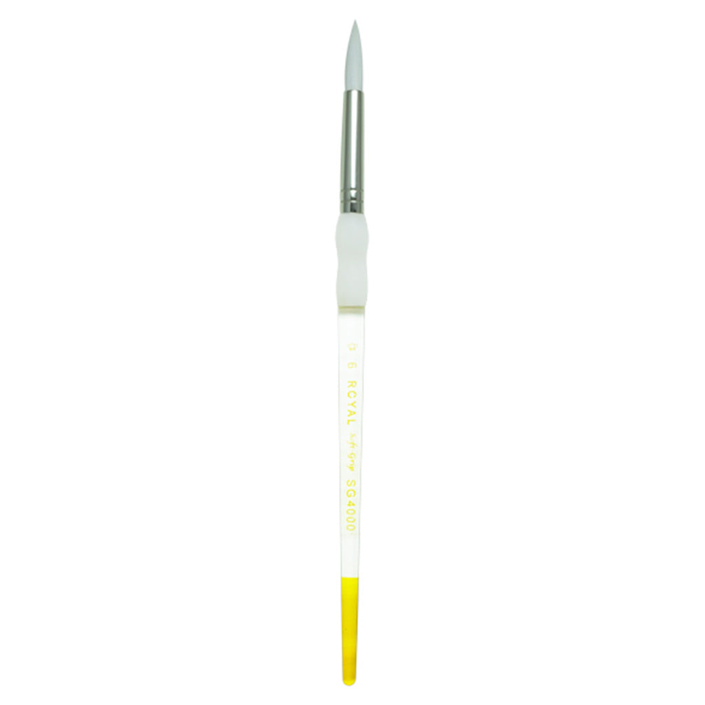 SG4000-6 - Soft-Grip™ White Taklon Round Brush - 6