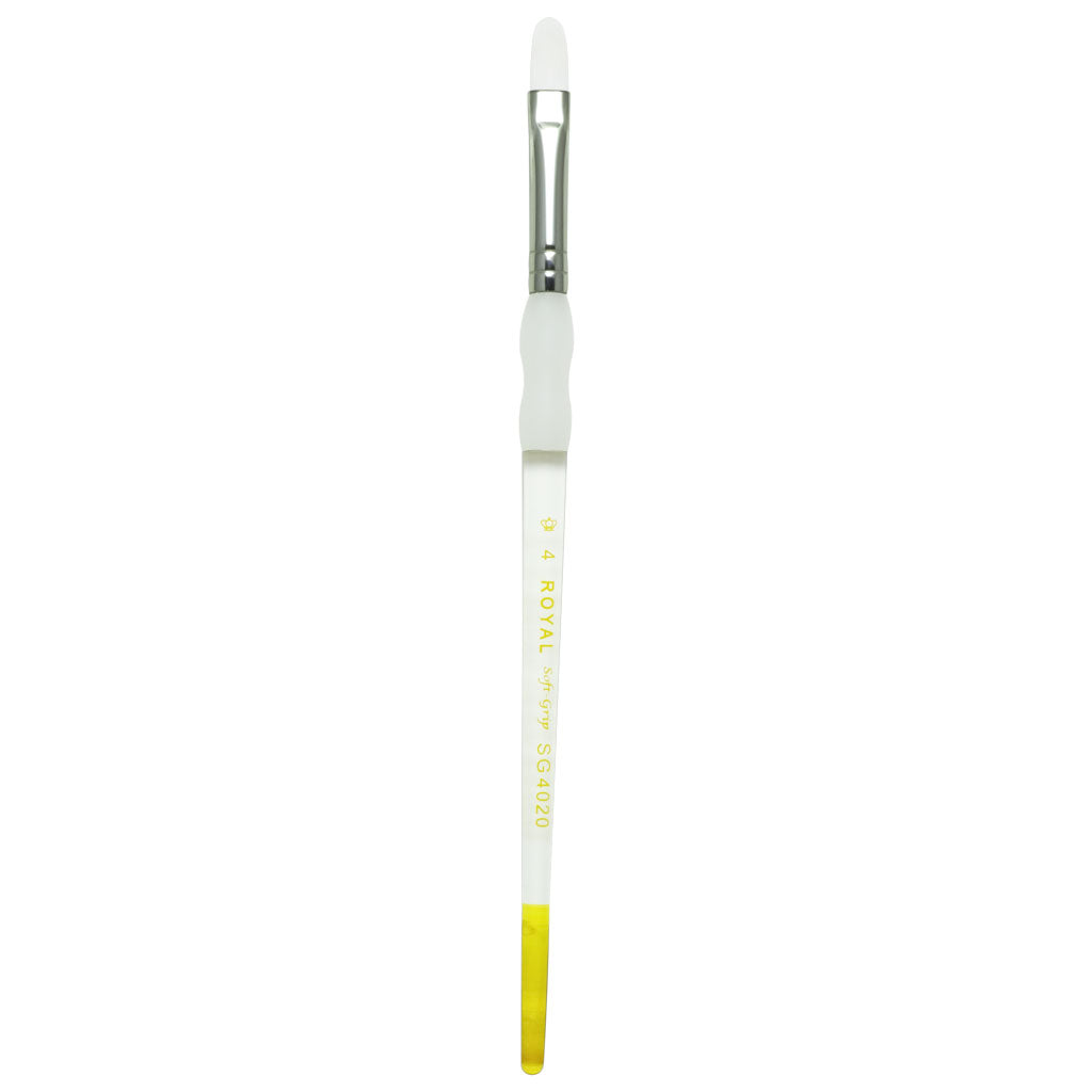 SG4020-4 - Soft-Grip™ White Taklon Filbert Brush - 4