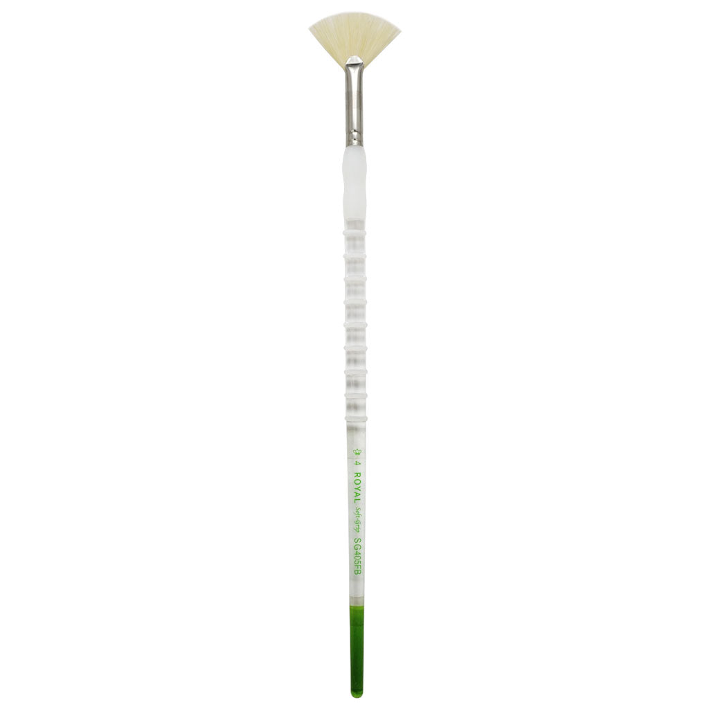 SG405FB-4 - Soft-Grip™ White Bristle Fan Brush Size 4