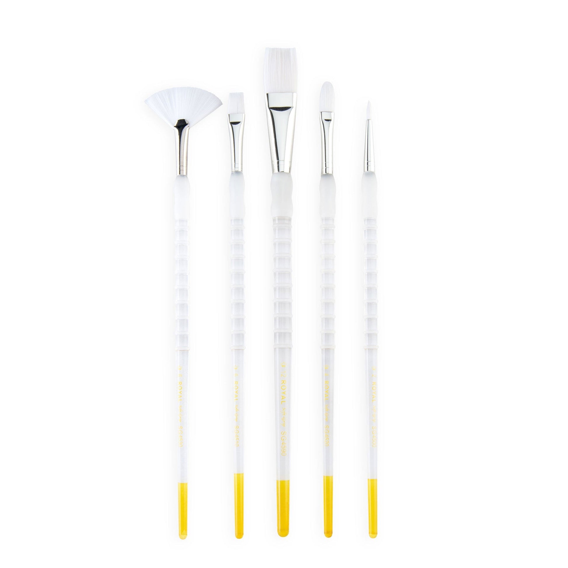 SG502 - Soft-Grip™ 5pc Long Handle White Taklon Variety Brush Set