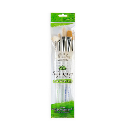 SG504 - Soft-Grip™ 5pc Long Handle Golden Taklon/Bristle Variety Brush Set packaging front