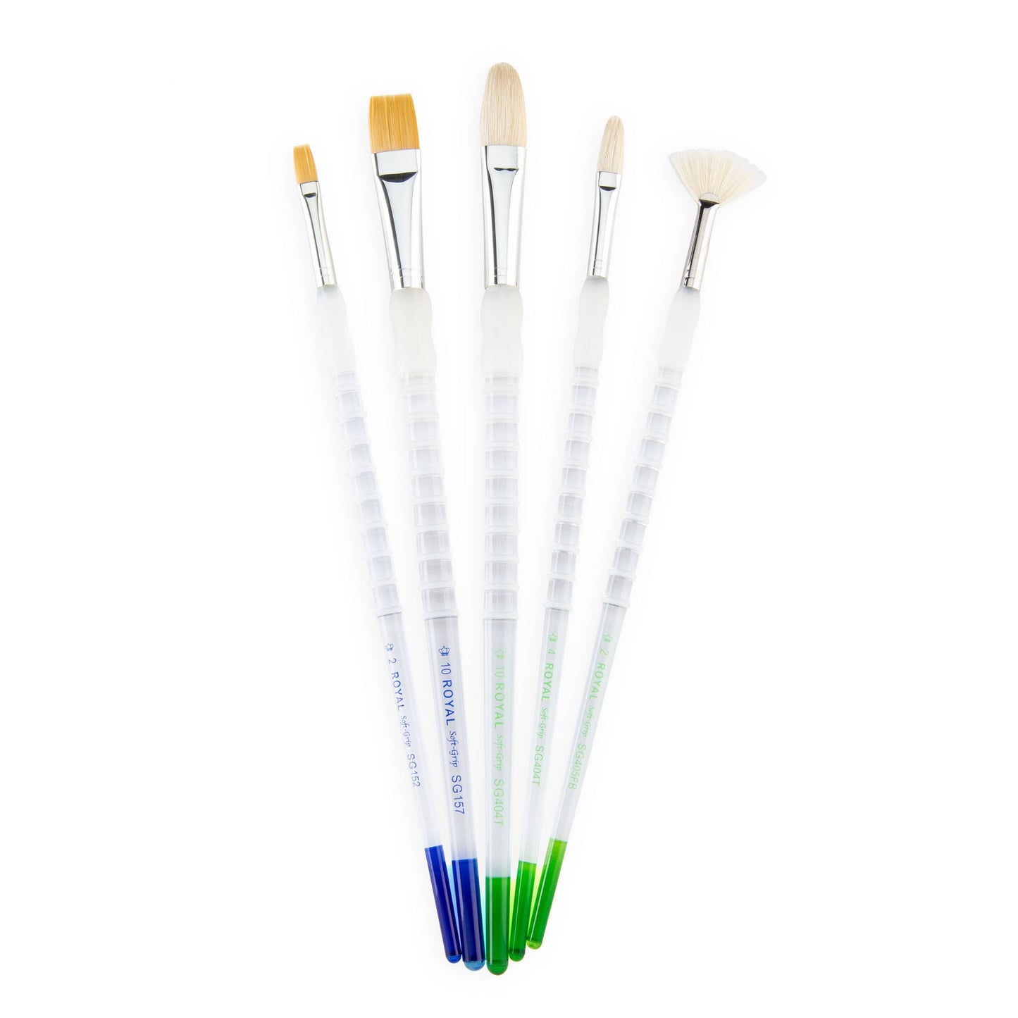 SG504 - Soft-Grip™ 5pc Long Handle Golden Taklon/Bristle Variety Brush Set glam 3