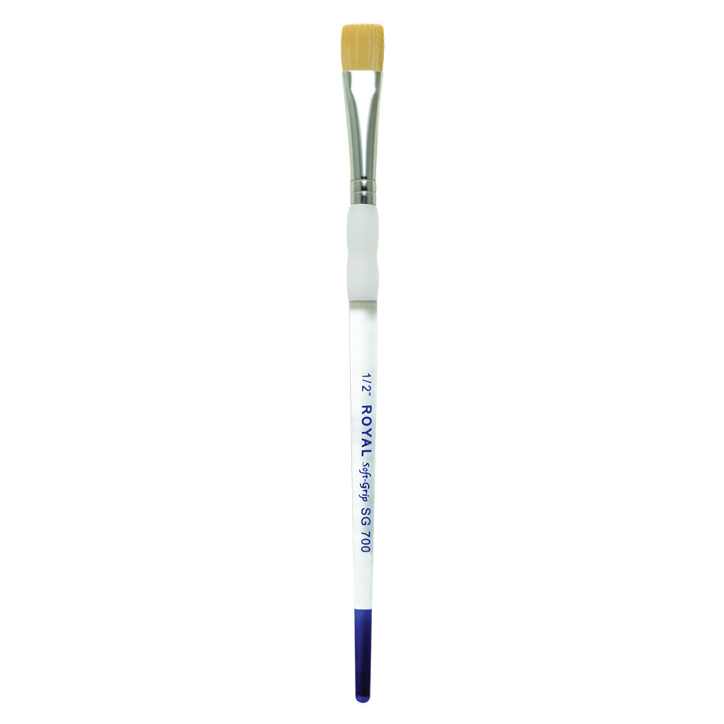 SG700-1" - Soft-Grip™ Gold Taklon Standard Handle Glaze Wash Brush Size 1"