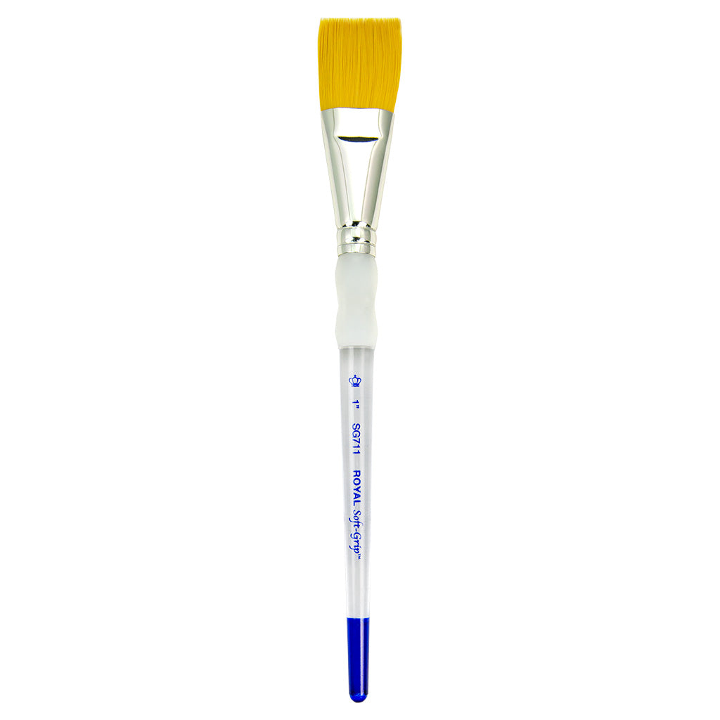 SG711-1" - Soft-Grip™ Gold Taklon Standard Handle Stroke Brush Size 1"