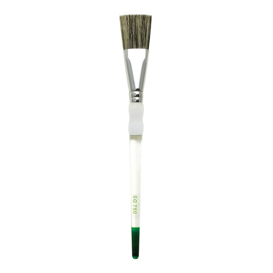 SG750-1" - Soft-Grip™ White Bristle Standard Handle Glaze Brush Size 1"