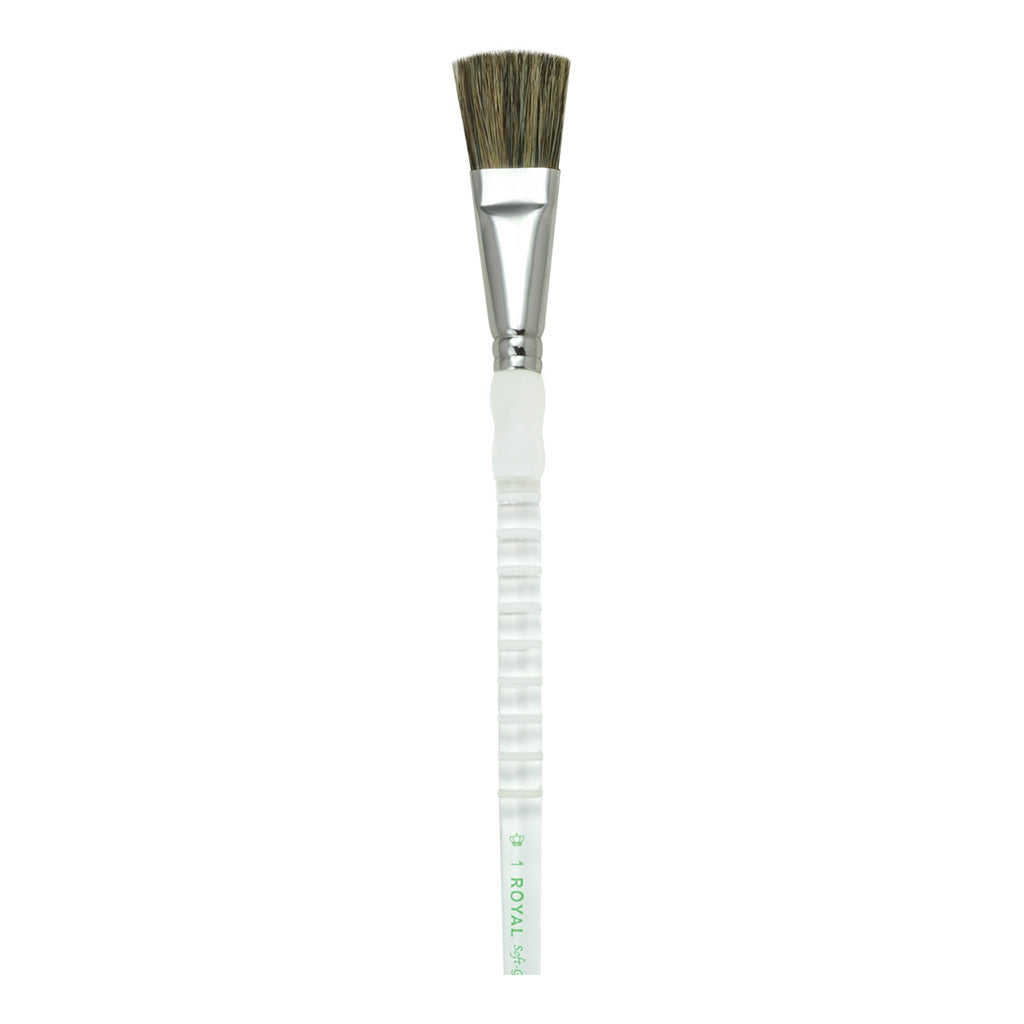 SG755-1" - Soft-Grip™ White Bristle Long Handle Glaze Brush Size 1"