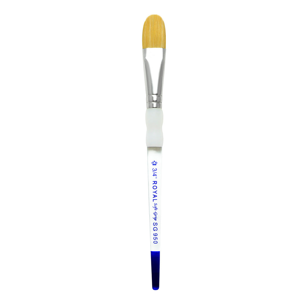 SG950-3/4" - Soft-Grip™ Gold Taklon Standard Handle Oval Wash Brush Size 3/4"