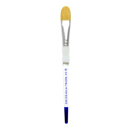 SG950-3/4" - Soft-Grip™ Gold Taklon Standard Handle Oval Wash Brush Size 3/4"