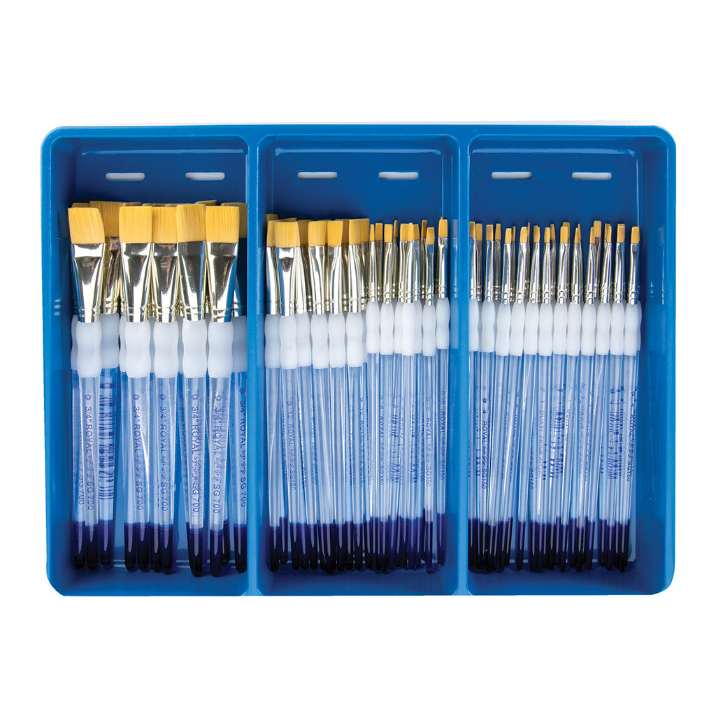 SGFLAT-72 - Soft-Grip™ 72pc Flat Artist Brush Display Box