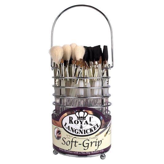 SGNATURALCAD-72 - Soft-Grip™ 72pc Natural Hair Brush Classroom Caddie