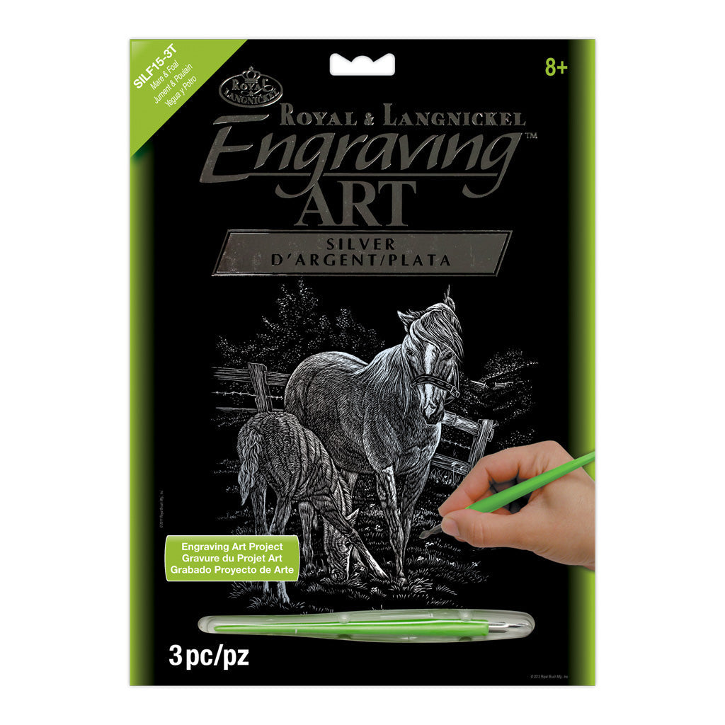 SILF15 - Engraving Art™ 8" x 10" Mare & Foal Silver Foil Project