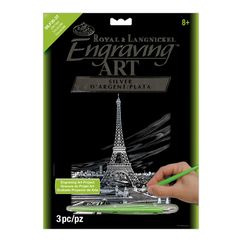 SILF35 - Engraving Art™ 8" x 10" Eiffel Tower Silver Foil Project