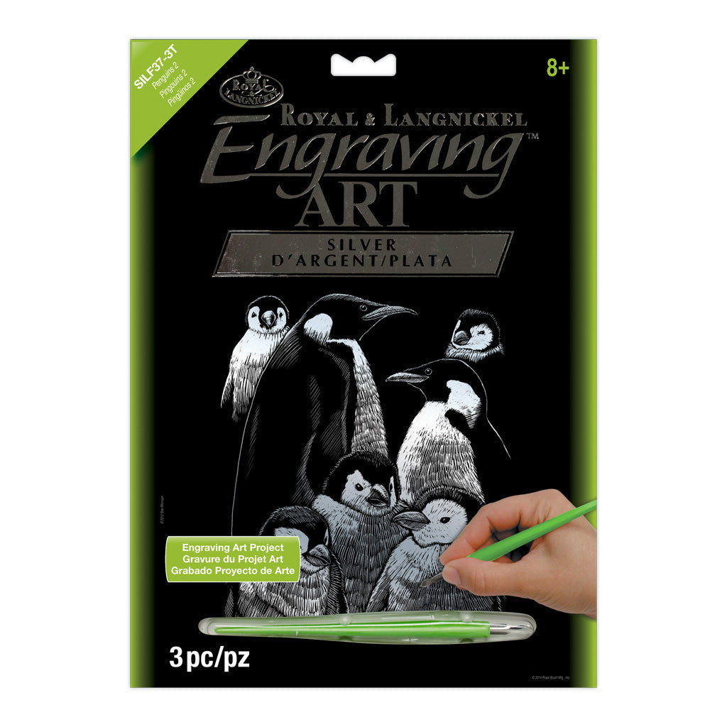 SILF37 - Engraving Art™ 8" x 10" Penguins 2 Silver Foil Project