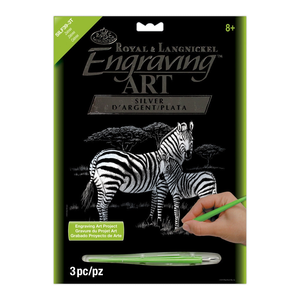 SILF39 - Engraving Art™ 8" x 10" Zebras Silver Foil Project