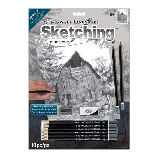 SKBN1 - Sketching Made Easy™ Old Country Barn 10pc 8.75" x 11.75" Sketching Art Project