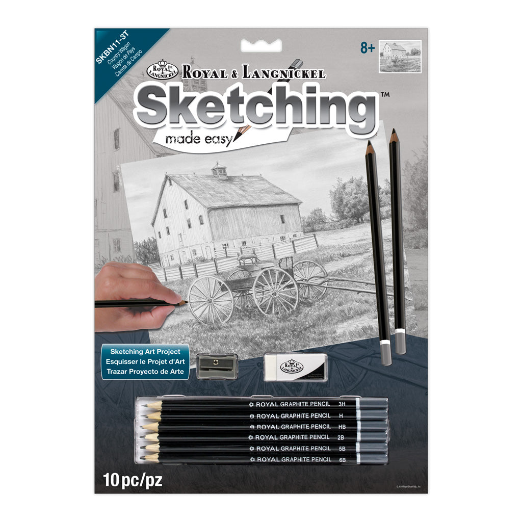 SKBN11 - Sketching Made Easy™ Country Wagon 10pc 8.75" x 11.75" Sketching Art Project