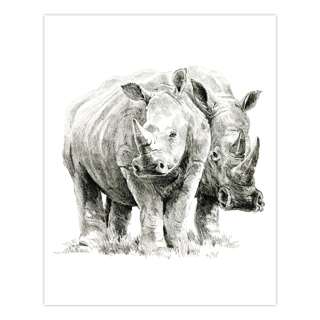 SKBN14 | Sketching Made Easy™ Rhino Pair 10pc 8.75" x 11.75" Sketching Art Project