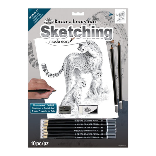 SKBN15 - Sketching Made Easy™ Cheetah & Cub 10pc 8.75" x 11.75" Sketching Art Project