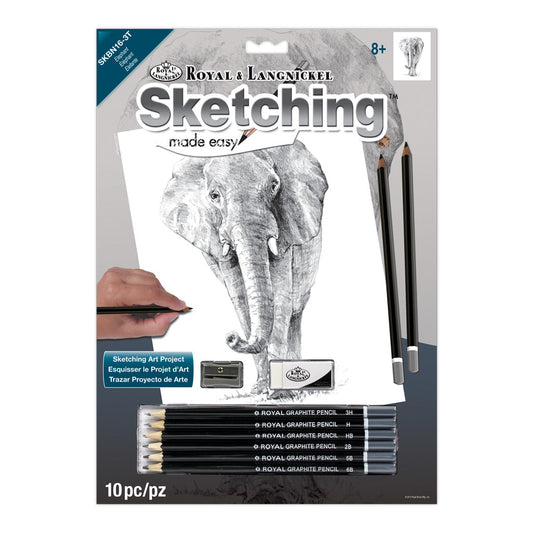 SKBN16 - Sketching Made Easy™ Elephant 10pc 8.75" x 11.75" Sketching Art Project