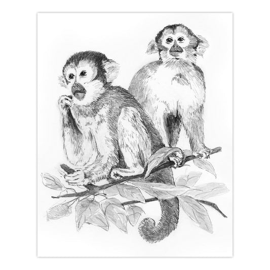 SKBN17 | Sketching Made Easy™ Monkeys 10pc 8.75" x 11.75" Sketching Art Project