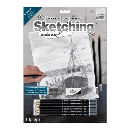 SKBN2 - Sketching Made Easy™ Fishing Boat 10pc 8.75" x 11.75" Sketching Art Project