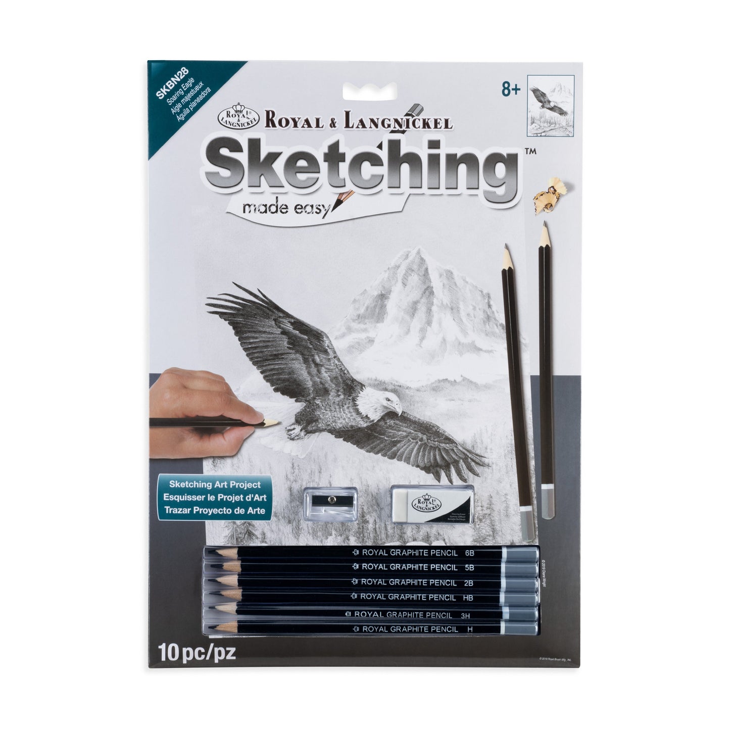 SKBN28 | Sketching Made Easy™ 10pc 8.75" x 11.75" Soaring Eagle Sketching Art Project