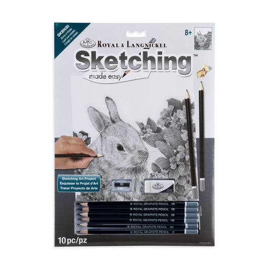 SKBN30 | Sketching Made Easy™ 10pc 8.75" x 11.75" Bunny in Violets Sketching Art Project