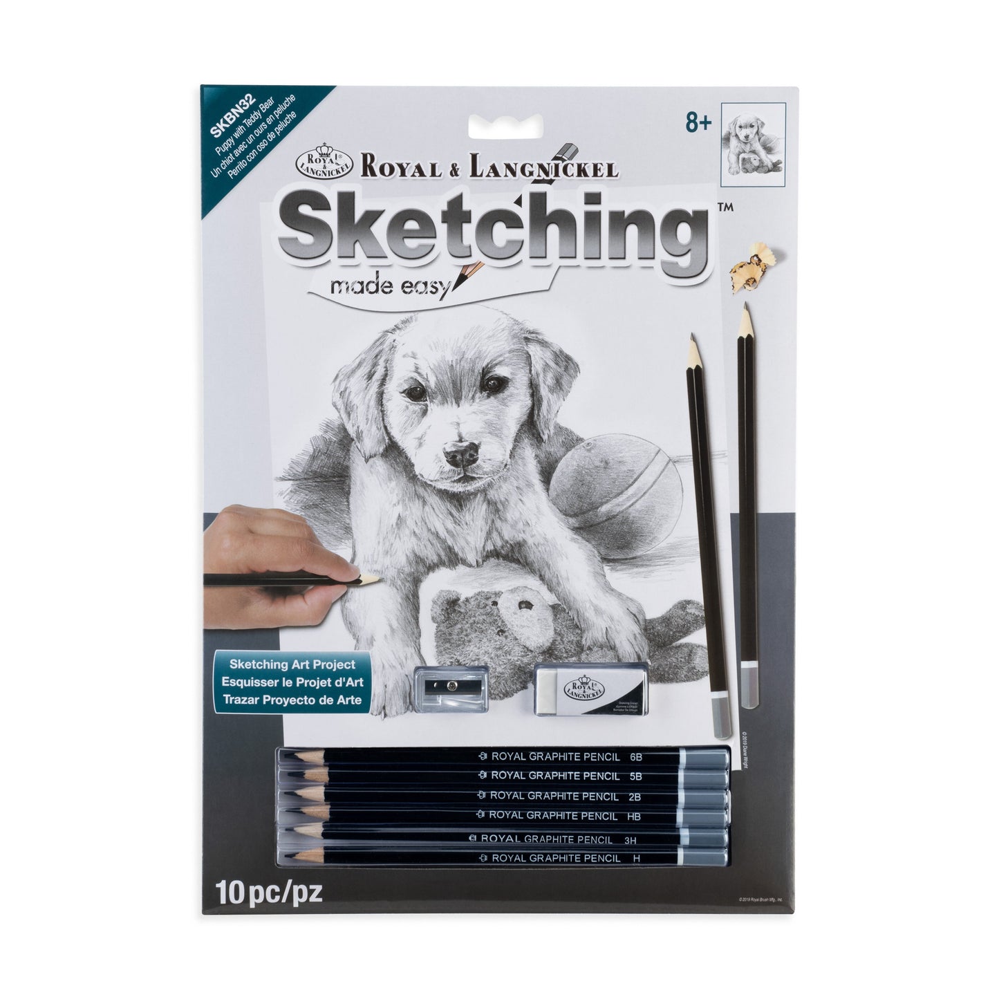 SKBN32 | Sketching Made Easy™ 10pc 8.75" x 11.75" Puppy with Teddy Bear Sketching Art Project