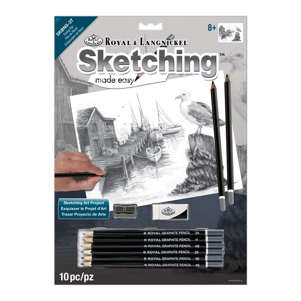 SKBN5 - Sketching Made Easy™ Fishing Pier 10pc 8.75" x 11.75" Sketching Art Project