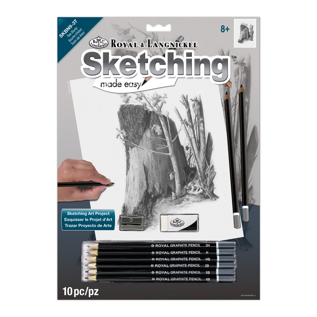 SKBN9 - Sketching Made Easy™ Tree Stump 10pc 8.75" x 11.75" Sketching Art Project