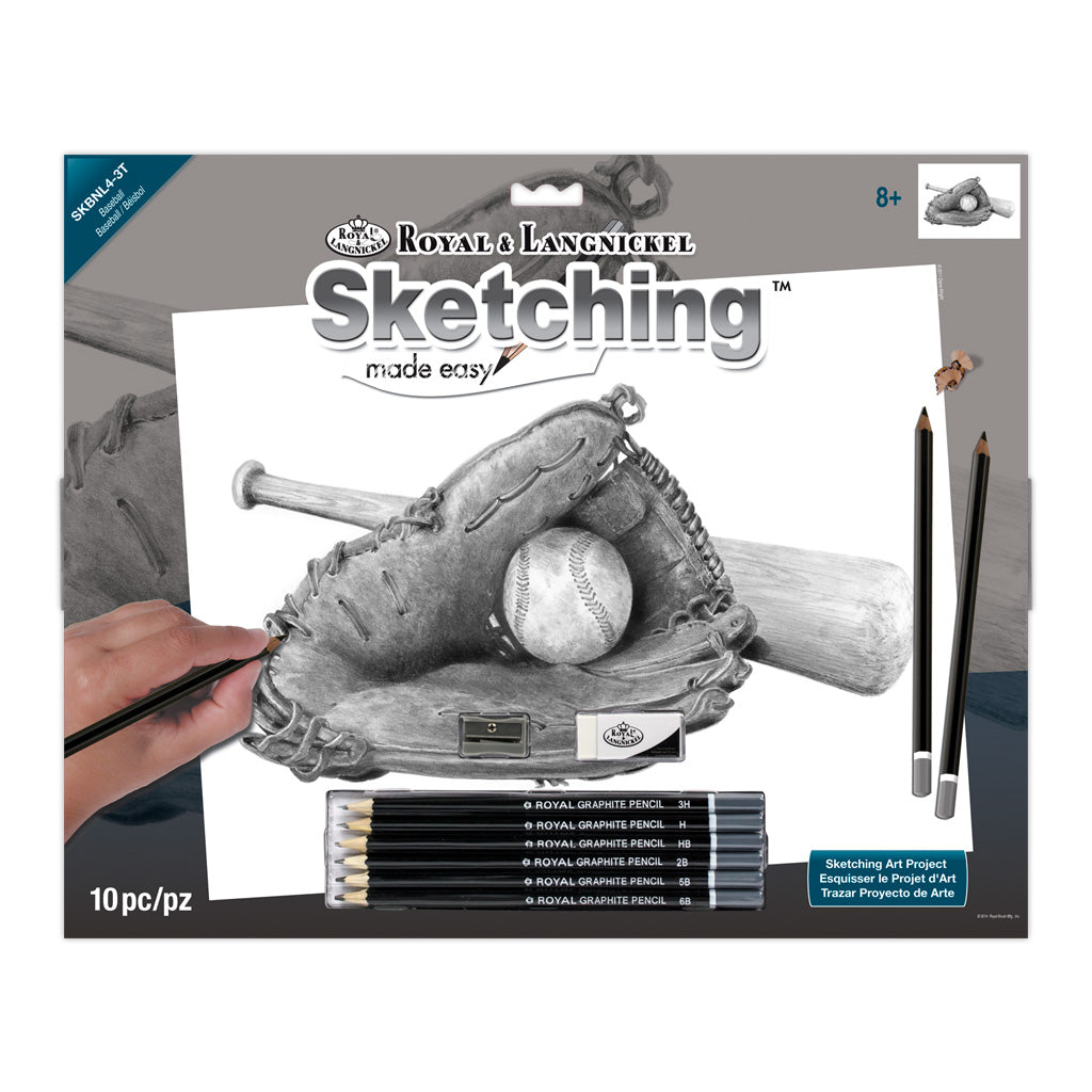 SKBNL4 - Sketching Made Easy™ Baseball 10pc 11.25" x 15.375" Sketching Art Project