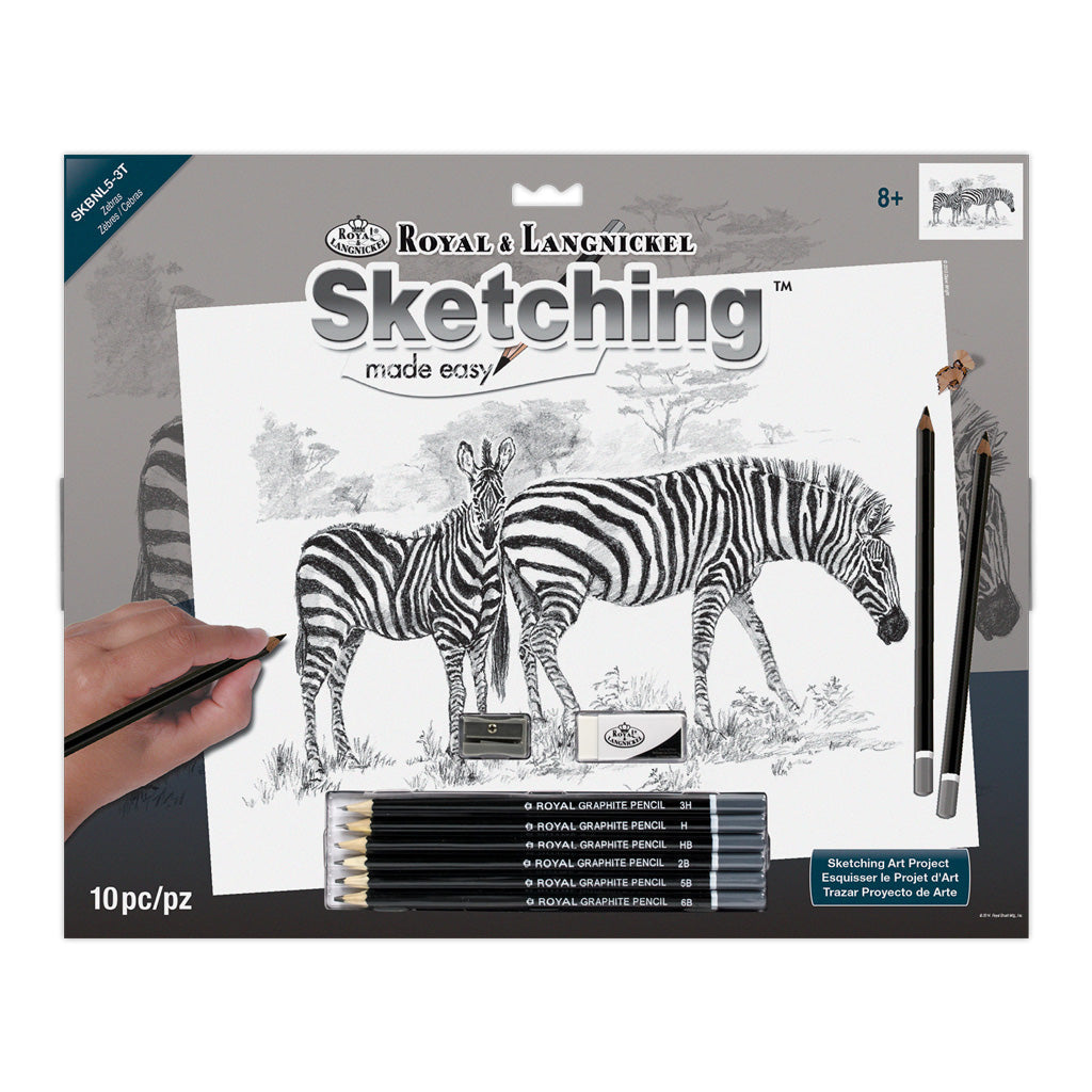 SKBNL5 - Sketching Made Easy™ Zebras 10pc 11.25" x 15.375" Sketching Art Project