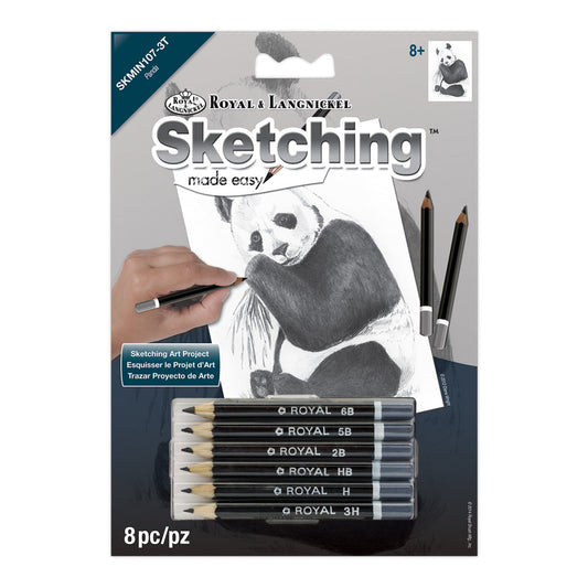 SKMIN-107 - Sketching Made Easy™ Panda 8pc 5" x 7" Sketching Art Project