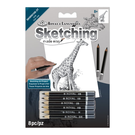 SKMIN-108 - Sketching Made Easy™ Giraffe 8pc 5" x 7" Sketching Art Project