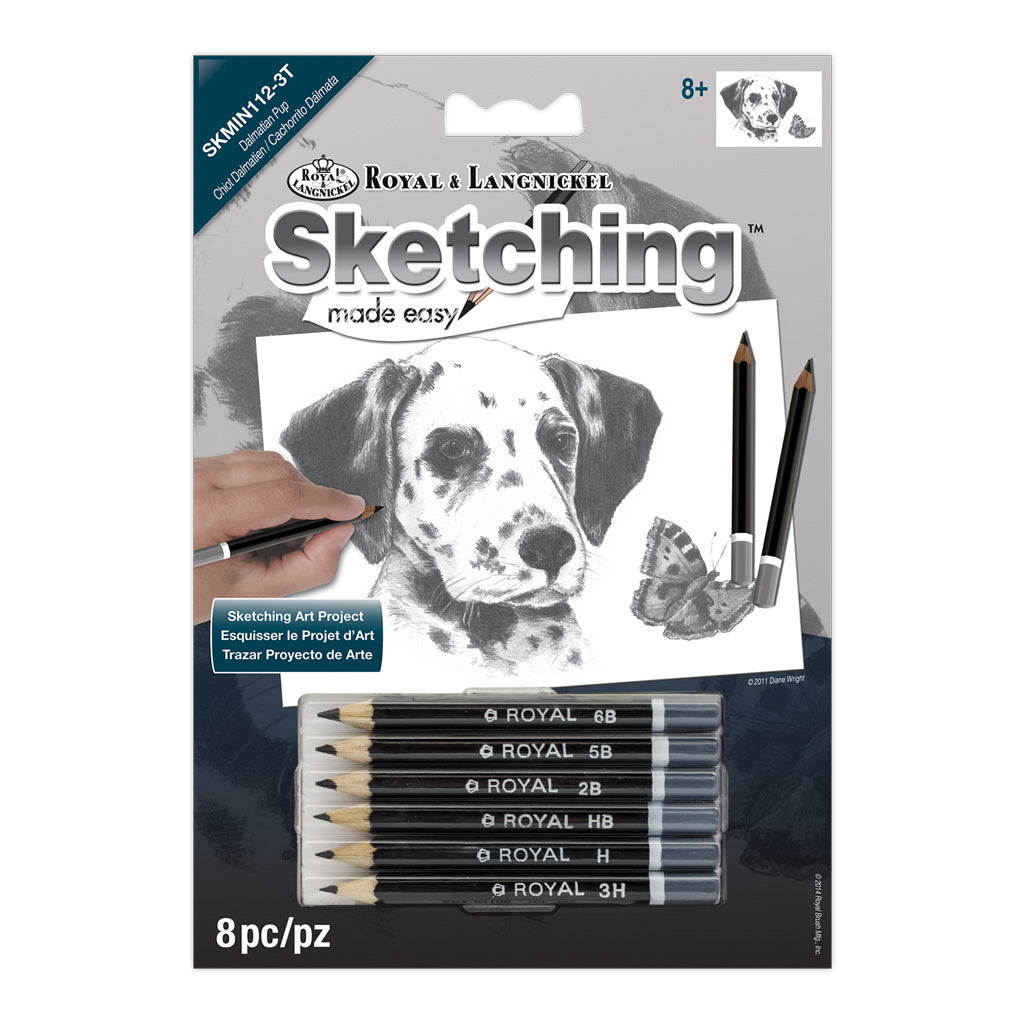 SKMIN-112 - Sketching Made Easy™ Dalmation Pup 8pc 5" x 7" Sketching Art Project