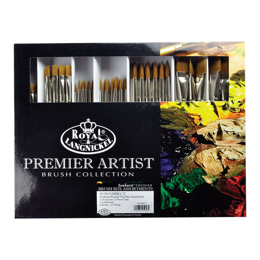 SUNCOMBO-72 - Sunburst 72pc Variety Artist Brush Box Assortment