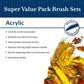SVP7-SIA | Gold Taklon 10pc Round/Shader Acrylic Brush Value Pack