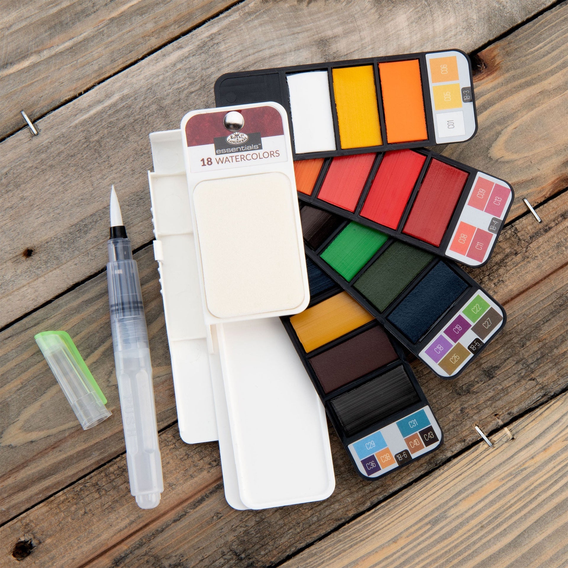 WAC-18 | Essentials™ 19pc Watercolor Flip Kit – Royal & Langnickel