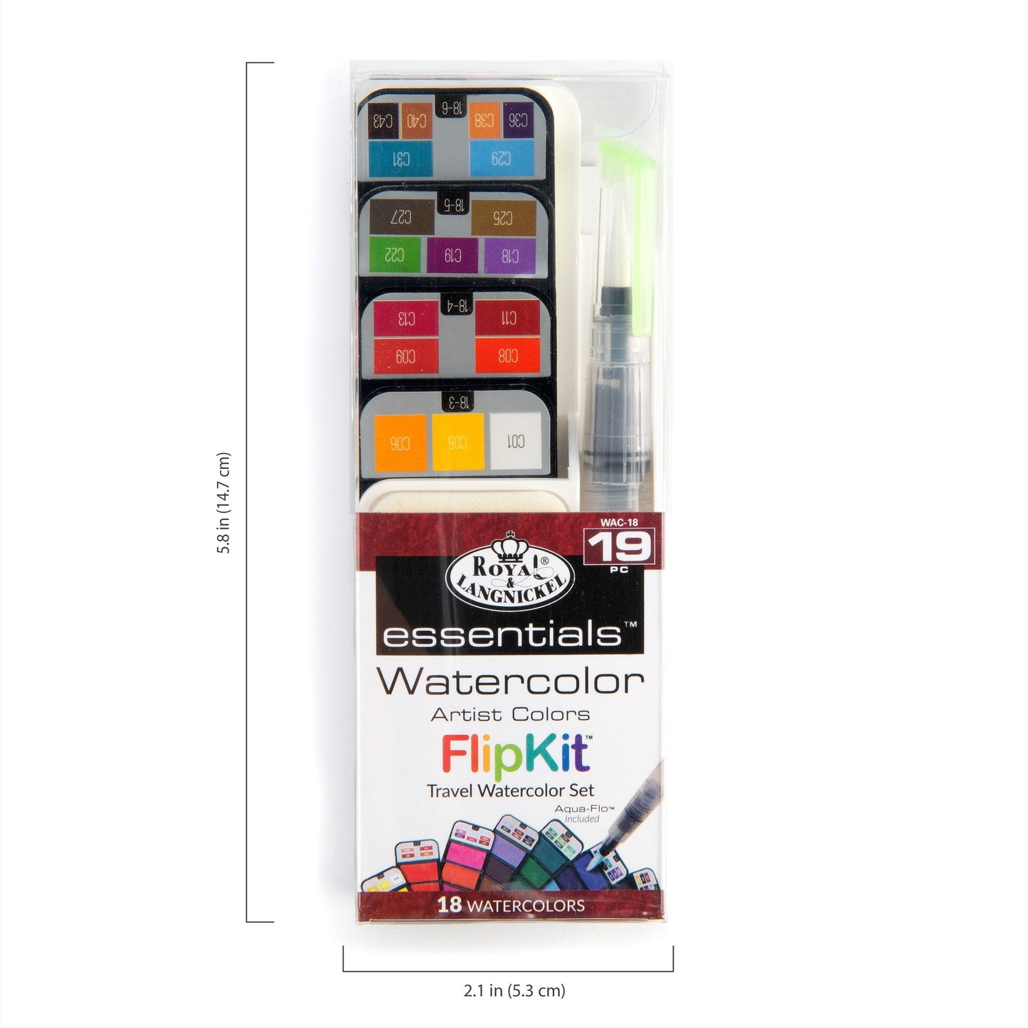 WAC-18 | Essentials™ 19pc Watercolor Flip Kit