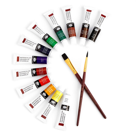 WAT12 Series | Watercolor Paint Packs with Brushes- 12 ml